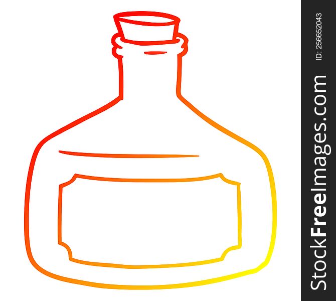 warm gradient line drawing of a old bottle cartoon