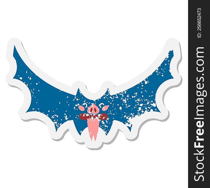 Cute Halloween Bat Grunge Sticker