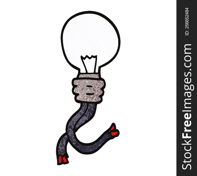 cartoon doodle electric light bulb