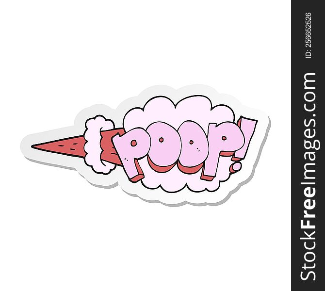 sticker of a cartoon poop explosion