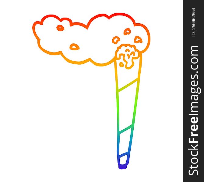 rainbow gradient line drawing of a cartoon joint