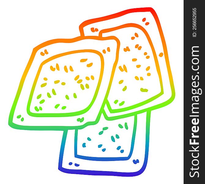 rainbow gradient line drawing of a cartoon teabags