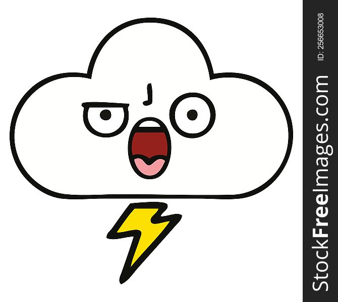 Cute Cartoon Storm Cloud