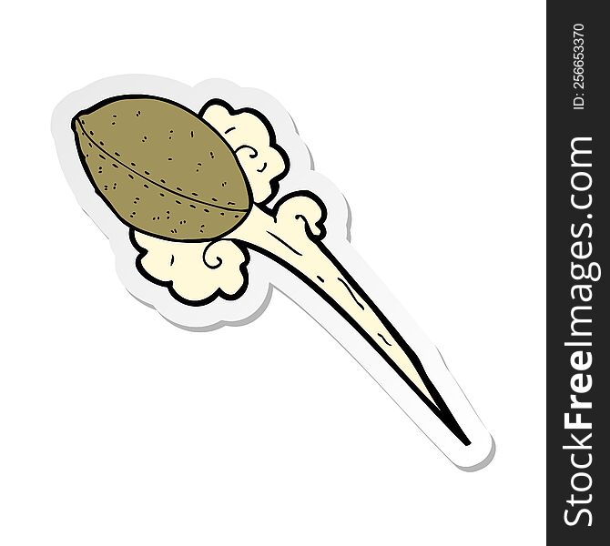 sticker of a throwing football cartoon