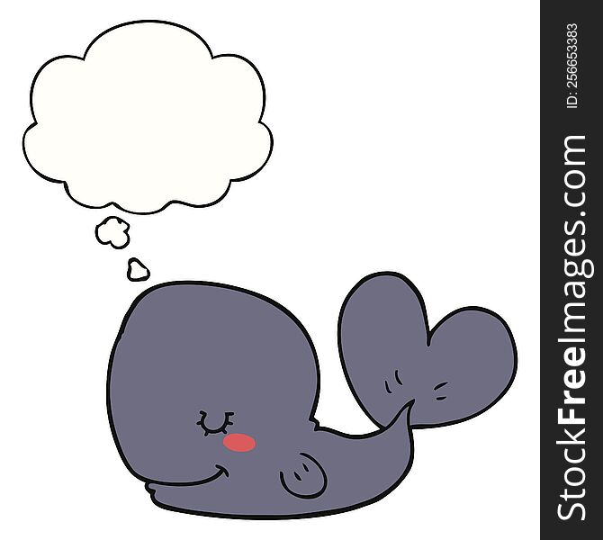 cartoon whale with thought bubble. cartoon whale with thought bubble