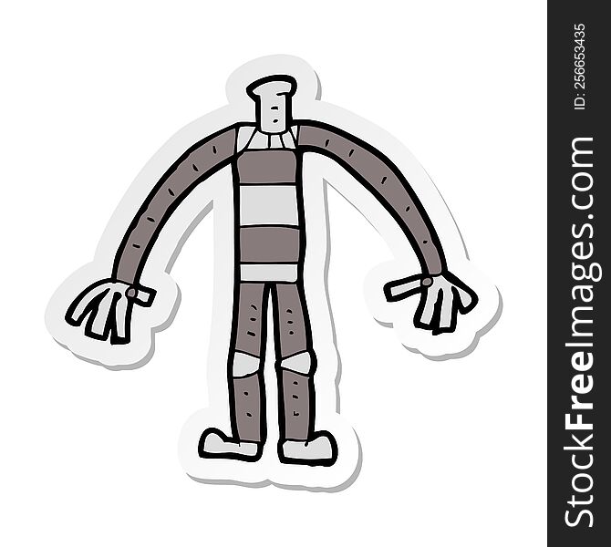 sticker of a cartoon robot body