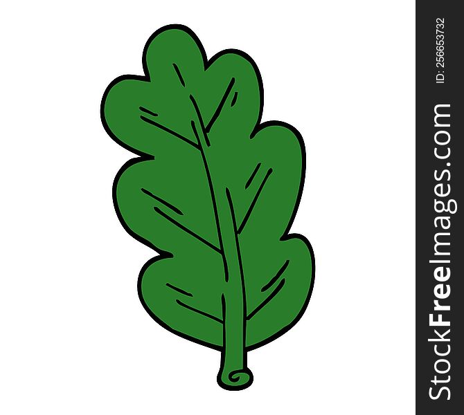 cartoon doodle leaf
