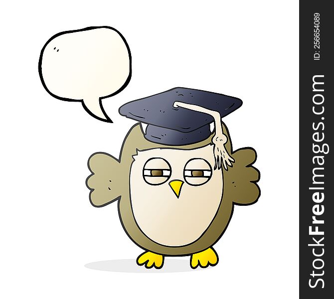 Speech Bubble Cartoon Clever Owl