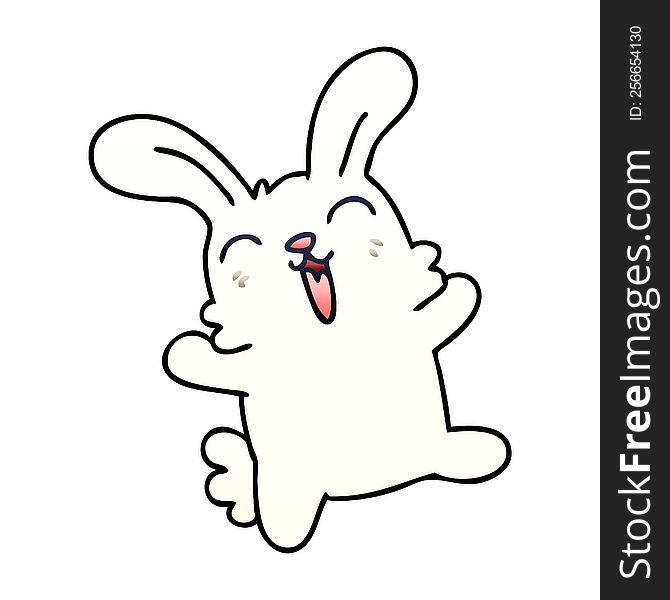 Quirky Gradient Shaded Cartoon Rabbit