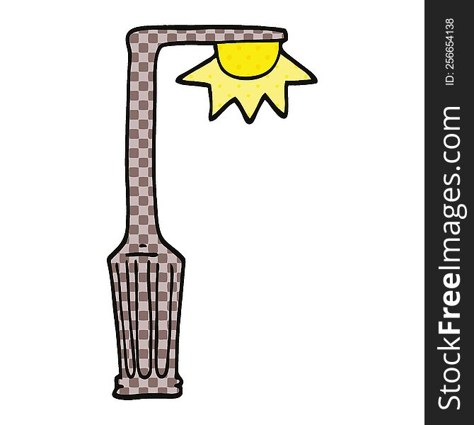 Comic Book Style Cartoon Lamp Post