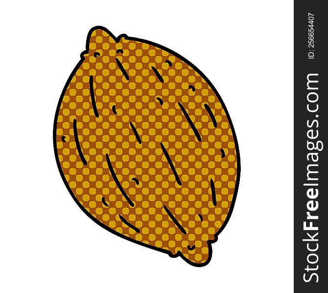 cartoon illustration of a single walnut. cartoon illustration of a single walnut