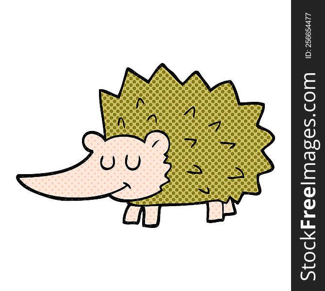 freehand drawn cartoon hedgehog