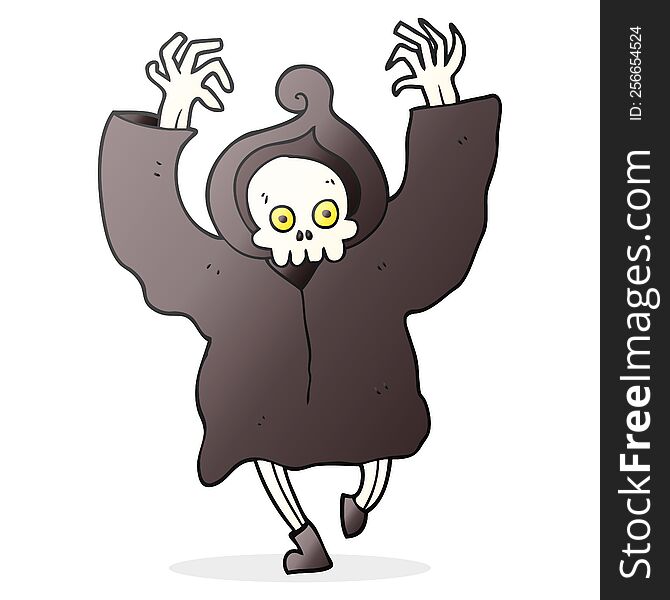 Cartoon Dancing Death Skeleton