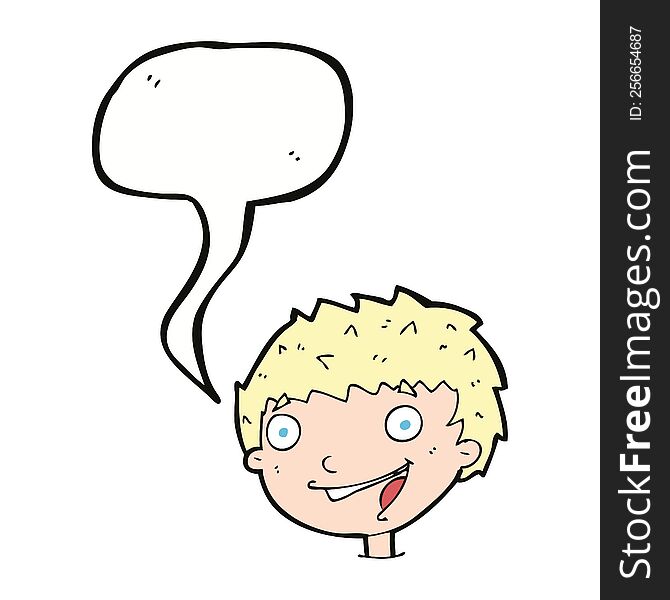 Cartoon Laughing Boy With Speech Bubble