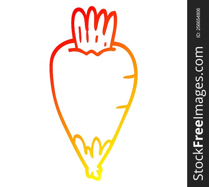 warm gradient line drawing of a cartoon root vegetable