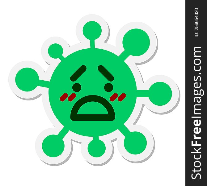Unhappy Embarrassed Virus Sticker