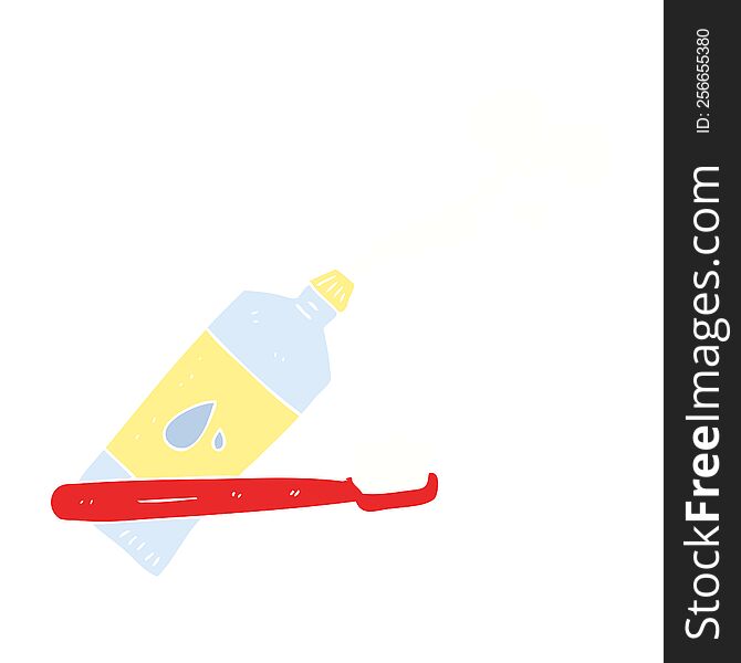 flat color illustration of toothbrush and toothpaste. flat color illustration of toothbrush and toothpaste