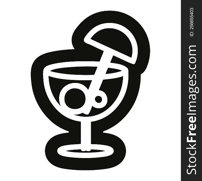 cocktail with umbrella icon symbol