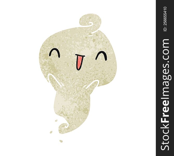 Retro Cartoon Kawaii Cute Dead Ghost