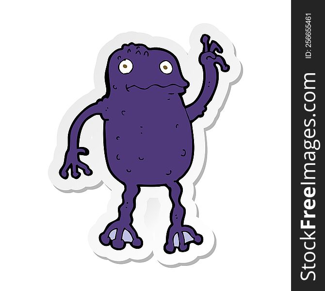 Sticker Of A Cartoon Poisonous Frog