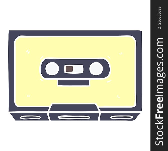 flat color style cartoon old cassette tape