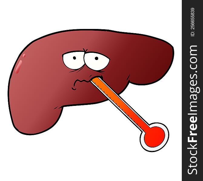 cartoon unhealthy liver. cartoon unhealthy liver