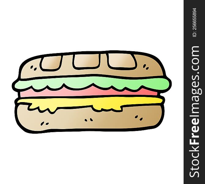 Vector Gradient Illustration Cartoon Tasty Sandwich