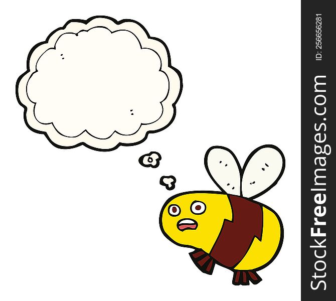 cartoon bee with thought bubble