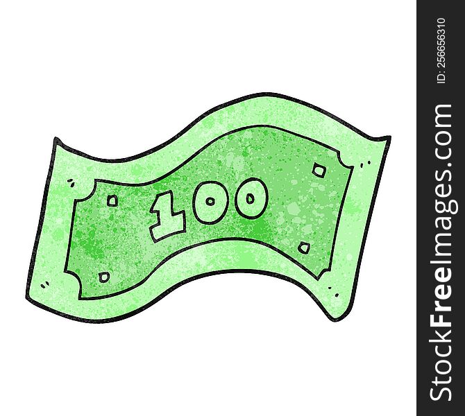 textured cartoon 100 dollar bill