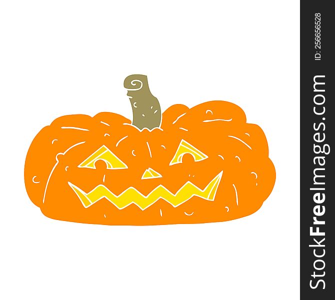 flat color illustration of halloween pumpkin. flat color illustration of halloween pumpkin