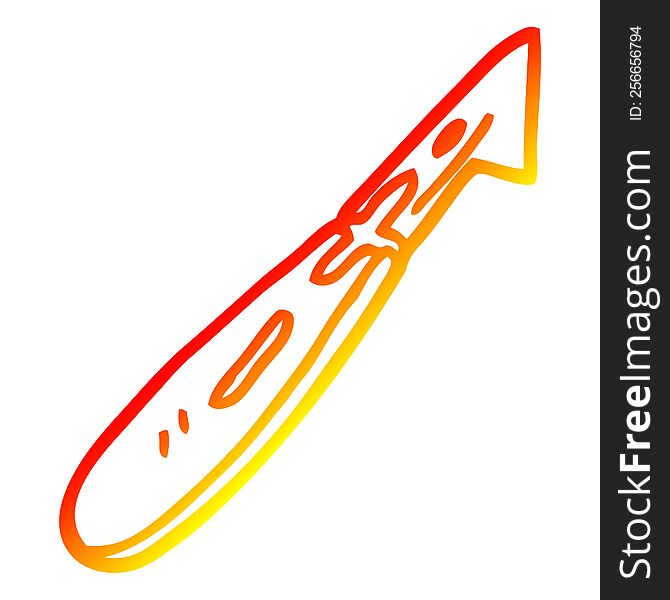 warm gradient line drawing of a cartoon craft knife