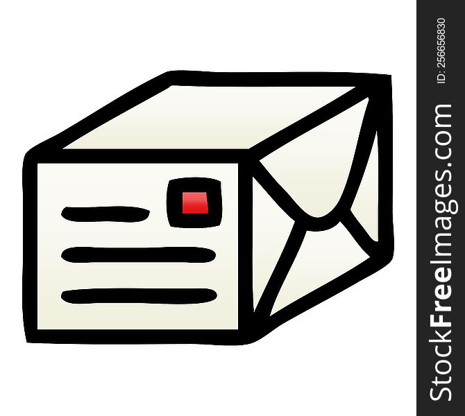 gradient shaded cartoon of a paper parcel