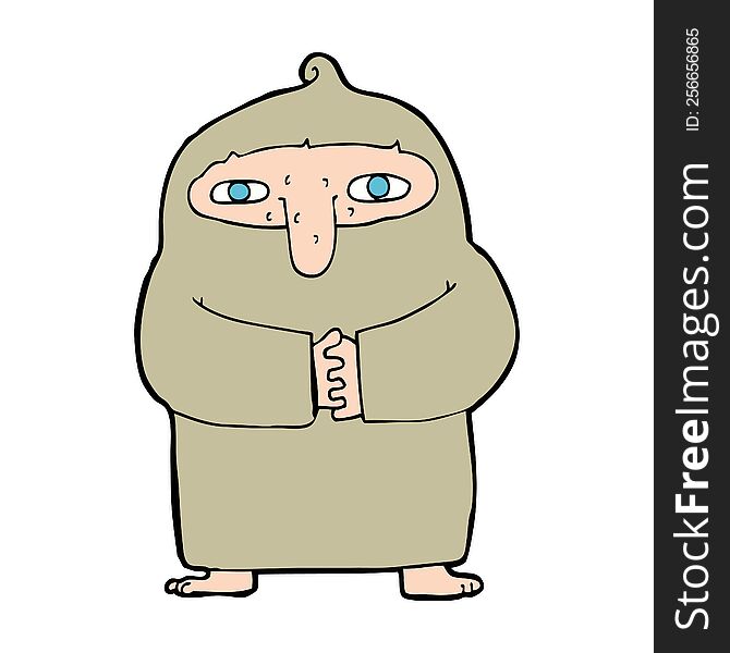 cartoon monk in robe