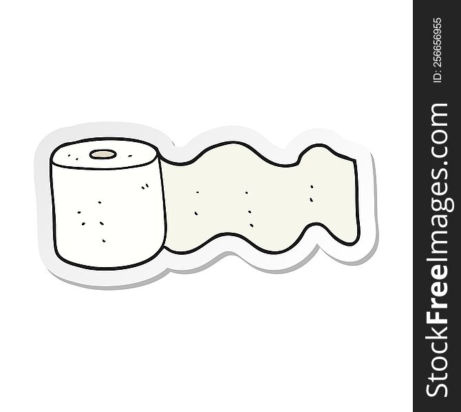 sticker of a cartoon toilet paper