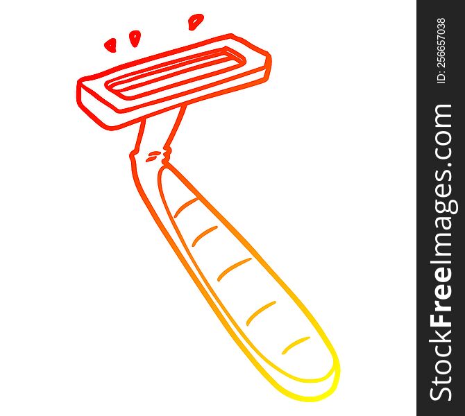 warm gradient line drawing of a cartoon disposable razor