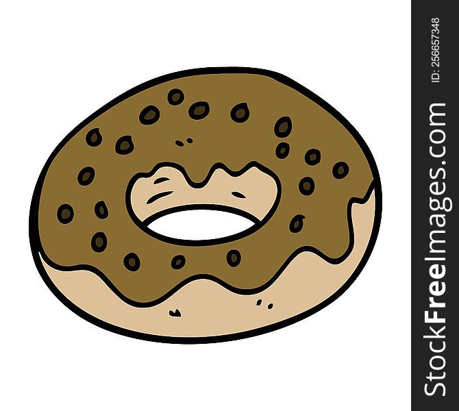 cartoon doodle chocolate coated donut