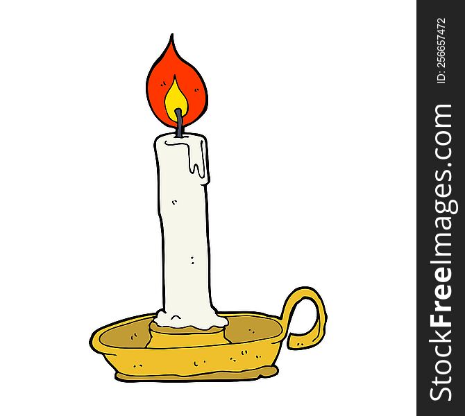 cartoon burning candle