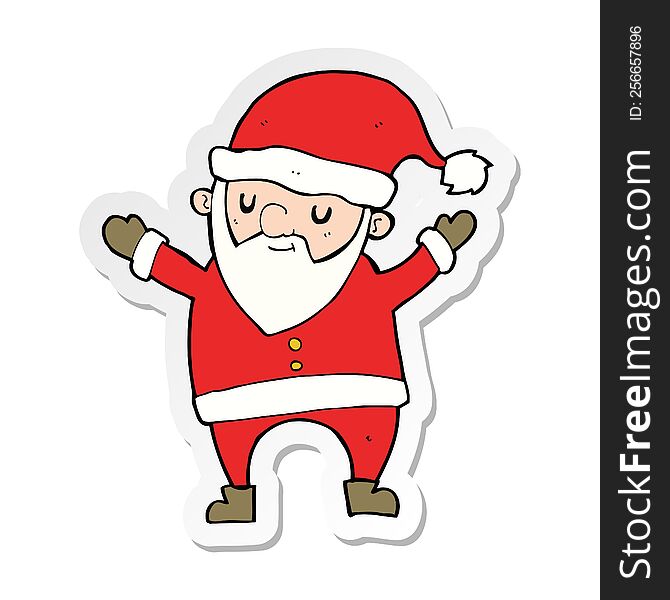 Sticker Of A Cartoon Dancing Santa