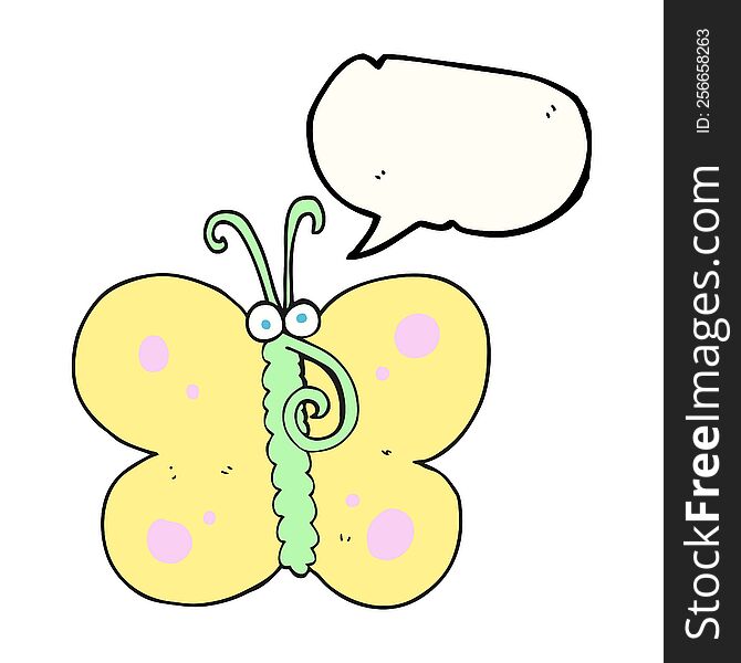 Speech Bubble Cartoon Butterfly