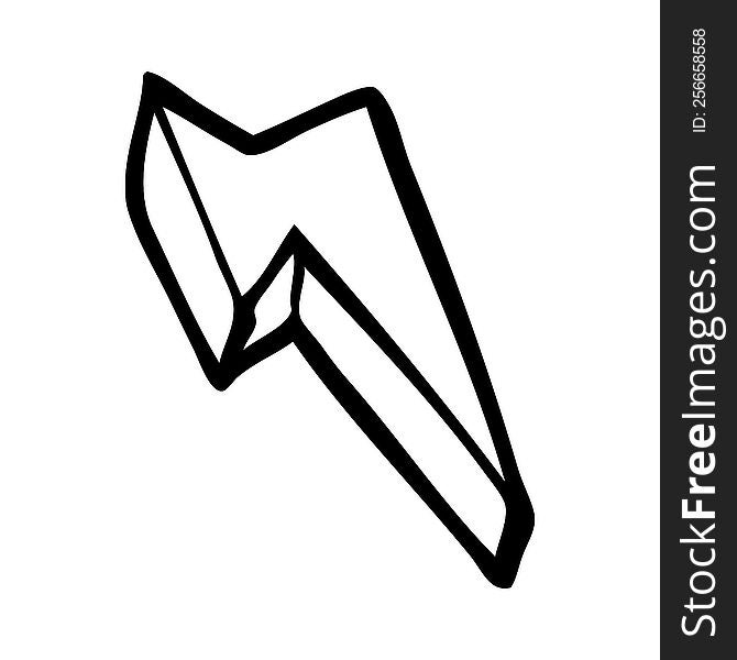 line drawing cartoon decorative lightning bolt