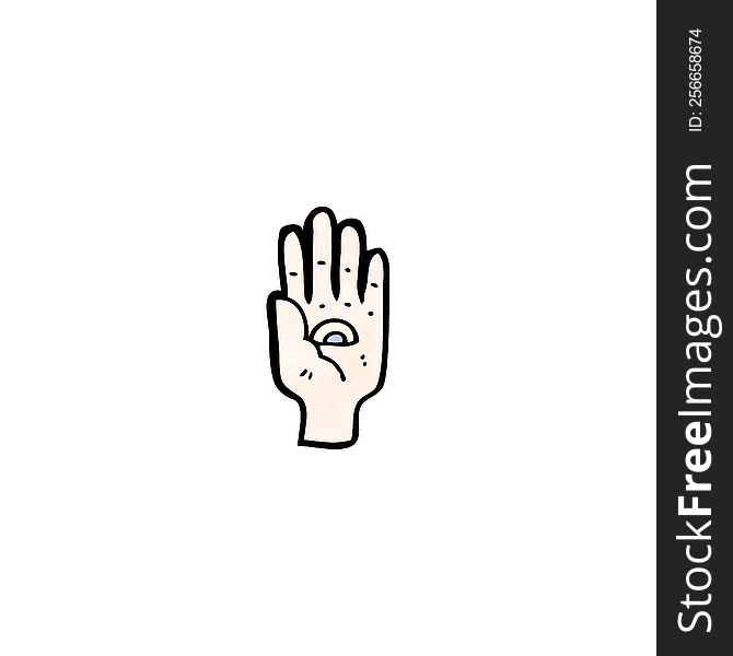 mystic hand symbol cartoon