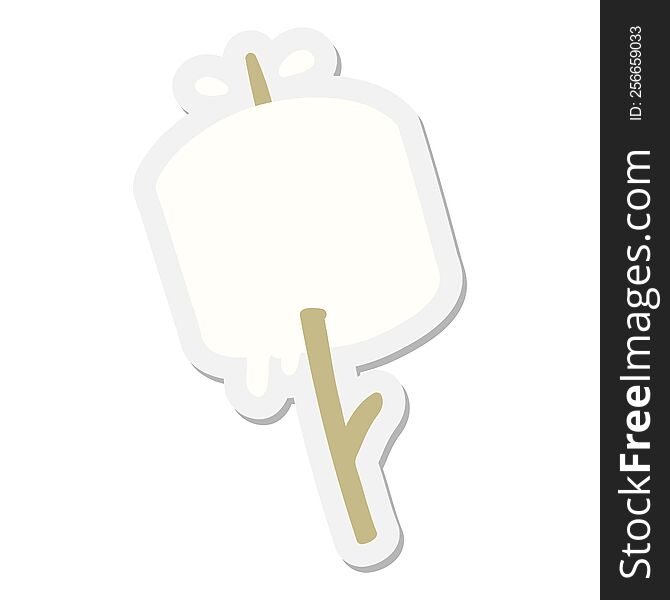 marshmallow on a stick sticker