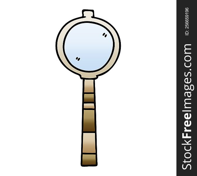 gradient shaded quirky cartoon magnifying glass. gradient shaded quirky cartoon magnifying glass