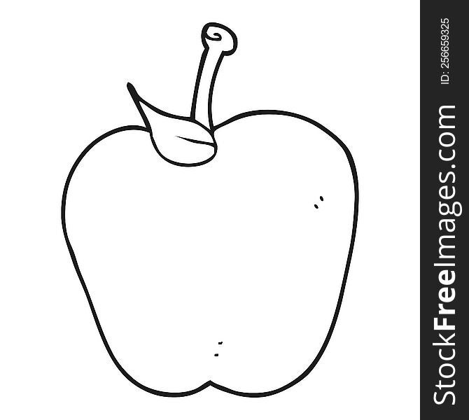 Black And White Cartoon Apple