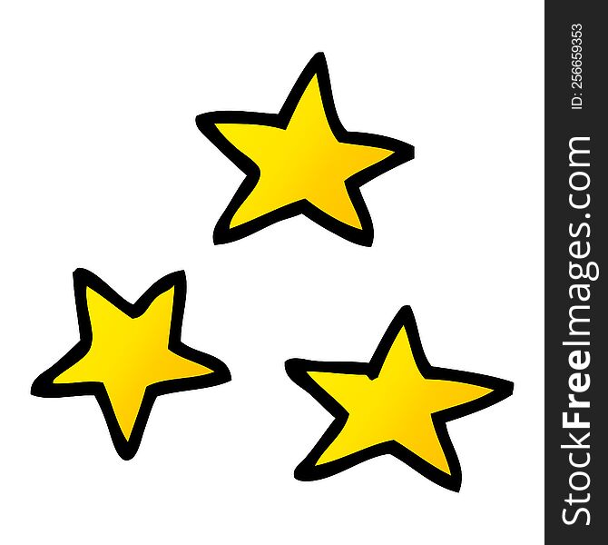 vector gradient illustration cartoon of three stars