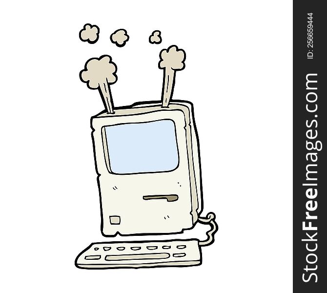 cartoon old computer