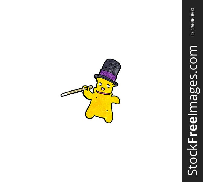 Cartoon Teddy Bear With Top Hat And Cane