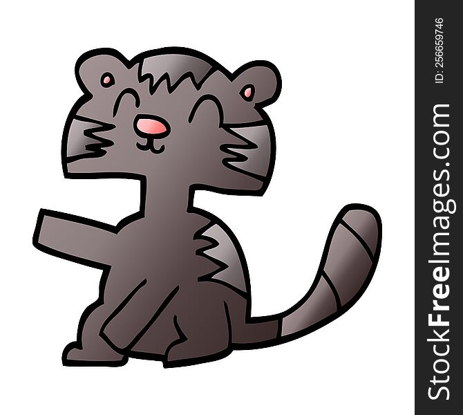 Funny Cartoon Doodle Cat