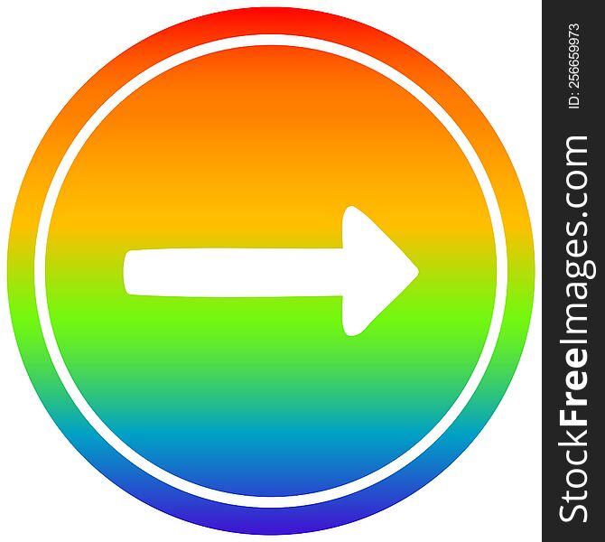 Pointing Arrow Circular In Rainbow Spectrum