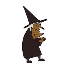 Cartoon Ugly Old Witch Stock Photos